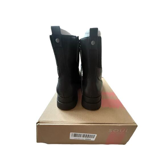 NIB Soul Women's Black Smooth Synthetic Ozzy Mid Calf Combat Boots Size 6 - Picture 7 of 11